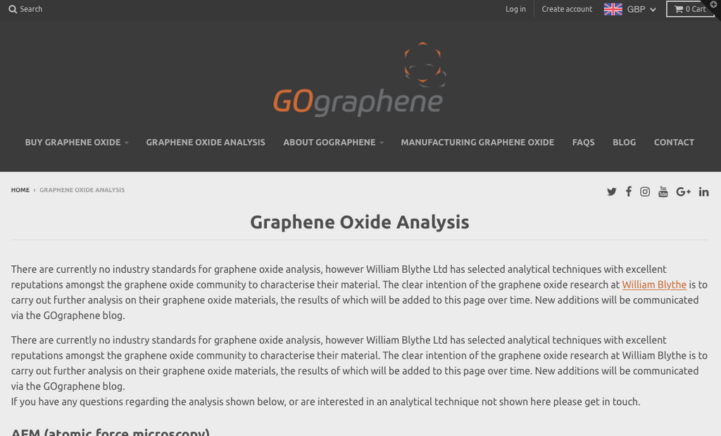 New Graphene Oxide Analysis Page